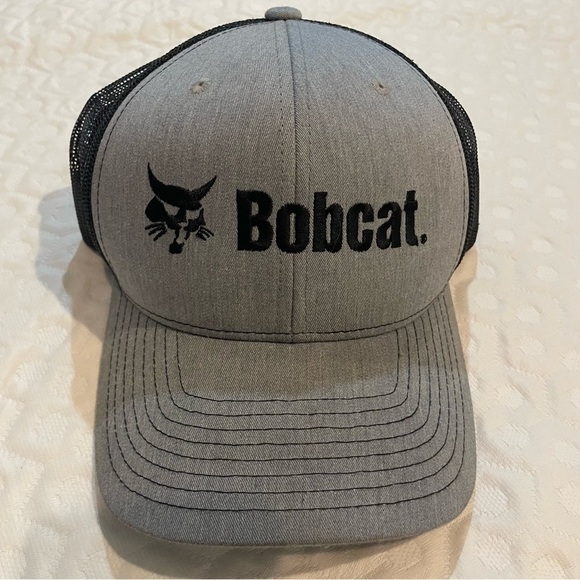 Bobcat Hat Gray and Black Adjustable Richardson Trucker Blue Collar Construction - Picture 1 of 4